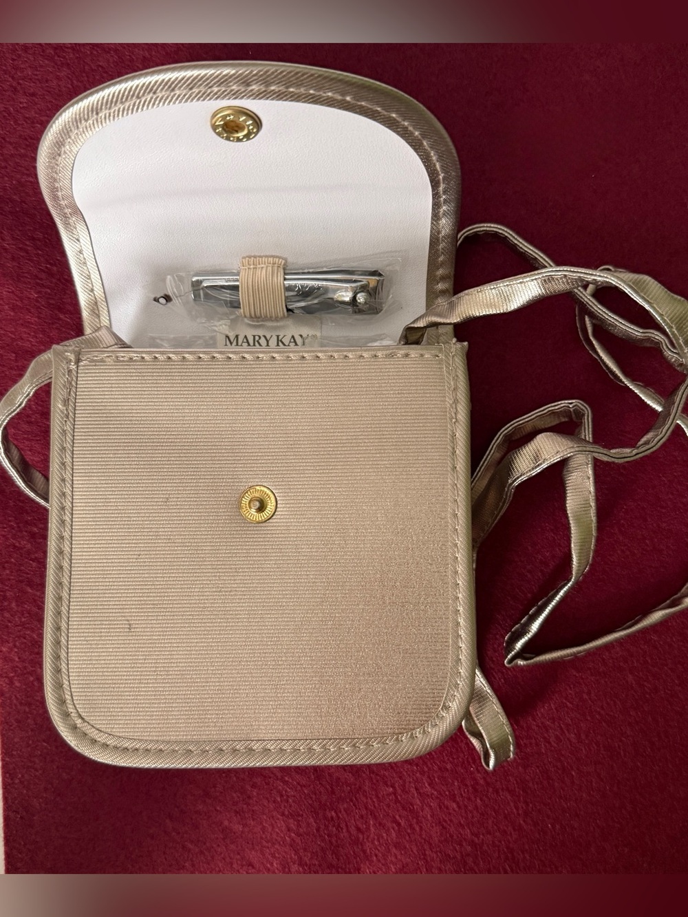 Mary Kay Gold Vintage Crossbody Manicure Travel Kit with Strap